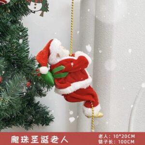 圣诞老人电动爬绳装饰玩具